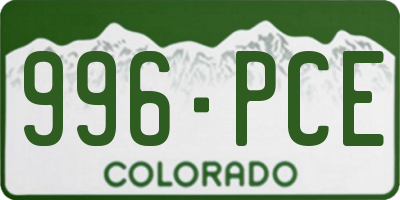 CO license plate 996PCE