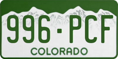 CO license plate 996PCF