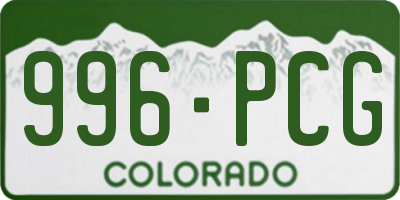 CO license plate 996PCG