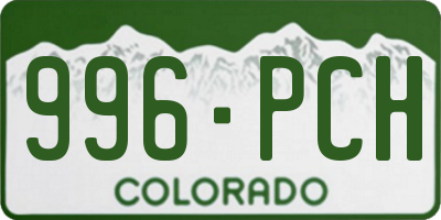 CO license plate 996PCH