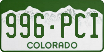 CO license plate 996PCI