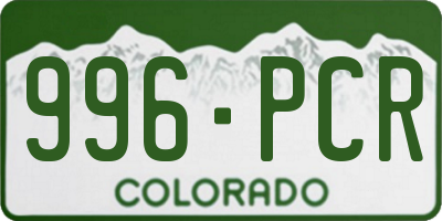 CO license plate 996PCR