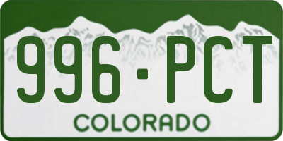 CO license plate 996PCT