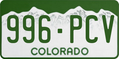CO license plate 996PCV