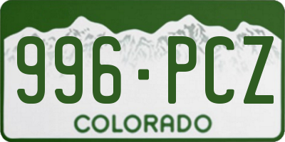 CO license plate 996PCZ