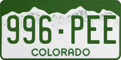 CO license plate 996PEE