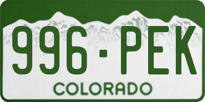 CO license plate 996PEK