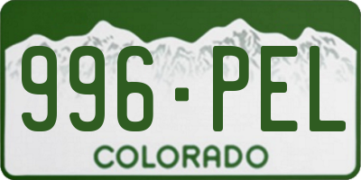 CO license plate 996PEL