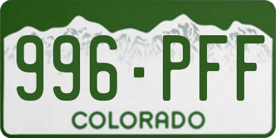 CO license plate 996PFF