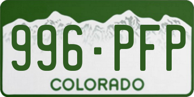 CO license plate 996PFP