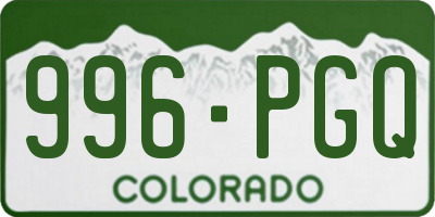 CO license plate 996PGQ