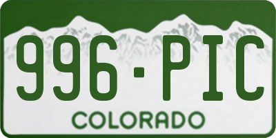 CO license plate 996PIC