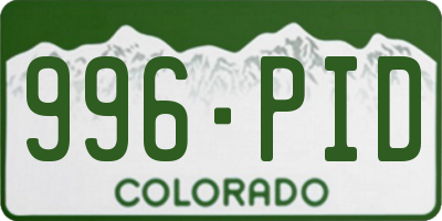 CO license plate 996PID