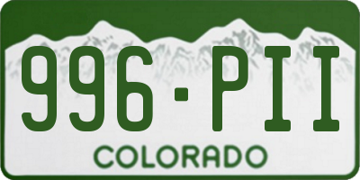 CO license plate 996PII