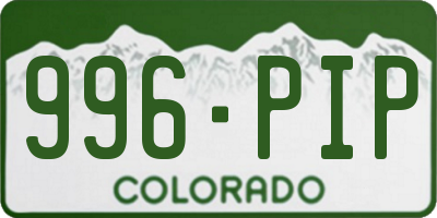 CO license plate 996PIP