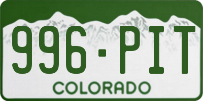 CO license plate 996PIT
