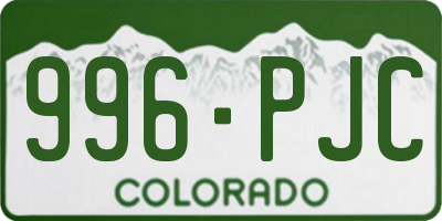 CO license plate 996PJC