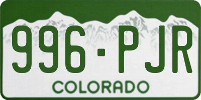 CO license plate 996PJR