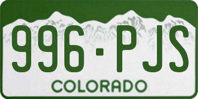 CO license plate 996PJS