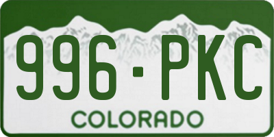 CO license plate 996PKC