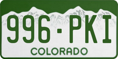 CO license plate 996PKI