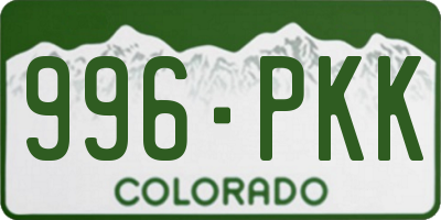 CO license plate 996PKK