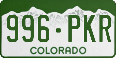 CO license plate 996PKR