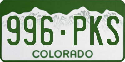 CO license plate 996PKS