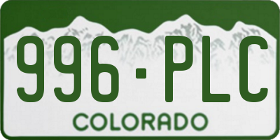 CO license plate 996PLC