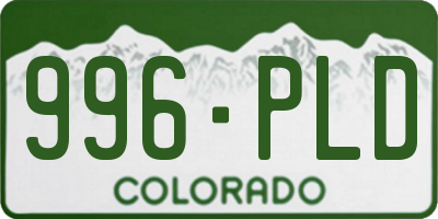 CO license plate 996PLD