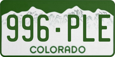 CO license plate 996PLE