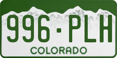 CO license plate 996PLH