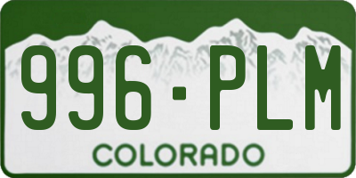 CO license plate 996PLM