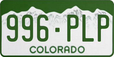 CO license plate 996PLP