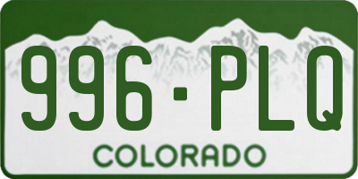CO license plate 996PLQ