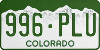 CO license plate 996PLU