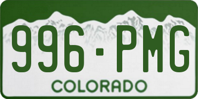 CO license plate 996PMG