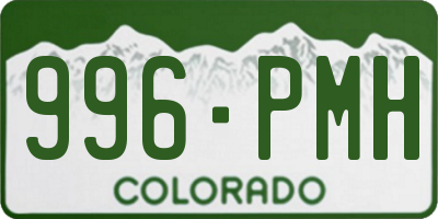CO license plate 996PMH