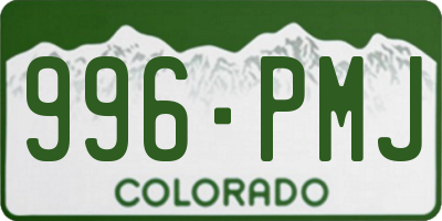 CO license plate 996PMJ