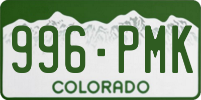 CO license plate 996PMK