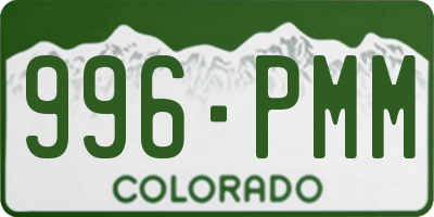 CO license plate 996PMM