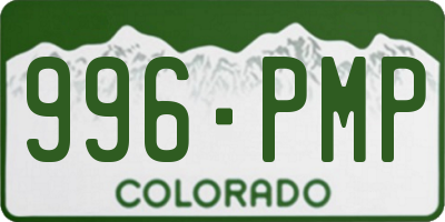 CO license plate 996PMP