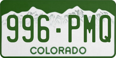 CO license plate 996PMQ