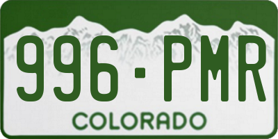 CO license plate 996PMR