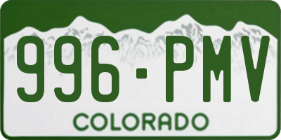 CO license plate 996PMV