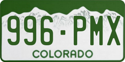 CO license plate 996PMX