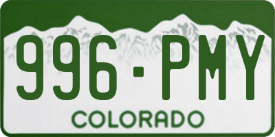 CO license plate 996PMY