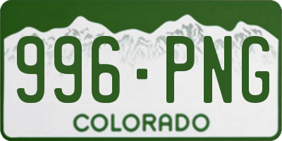 CO license plate 996PNG