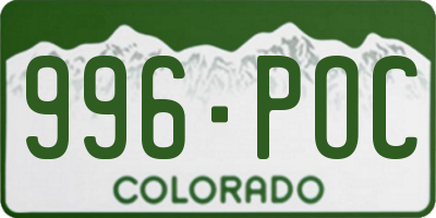 CO license plate 996POC