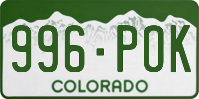 CO license plate 996POK
